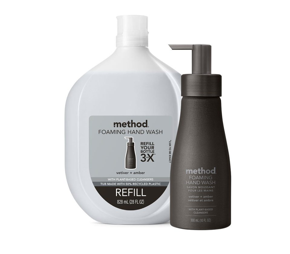 foaming hand wash starter set - vetiver + amber. 38 fl oz