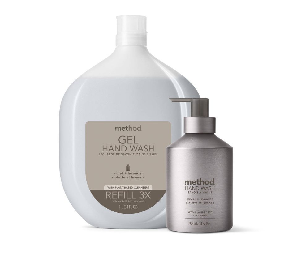 gel hand wash starter set - violet + lavender. 46 fl oz